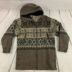 Vintage Woolrich Lined Wool Western Hooded Coat Snow Aztec Small Winter Rare